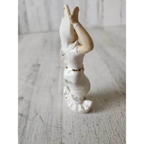 Lefton geisha dancing lady headdress queen statue vintage rhinestone figurine Ja - Picture 4 of 8